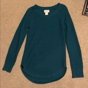Peacock Color Long Sweater
